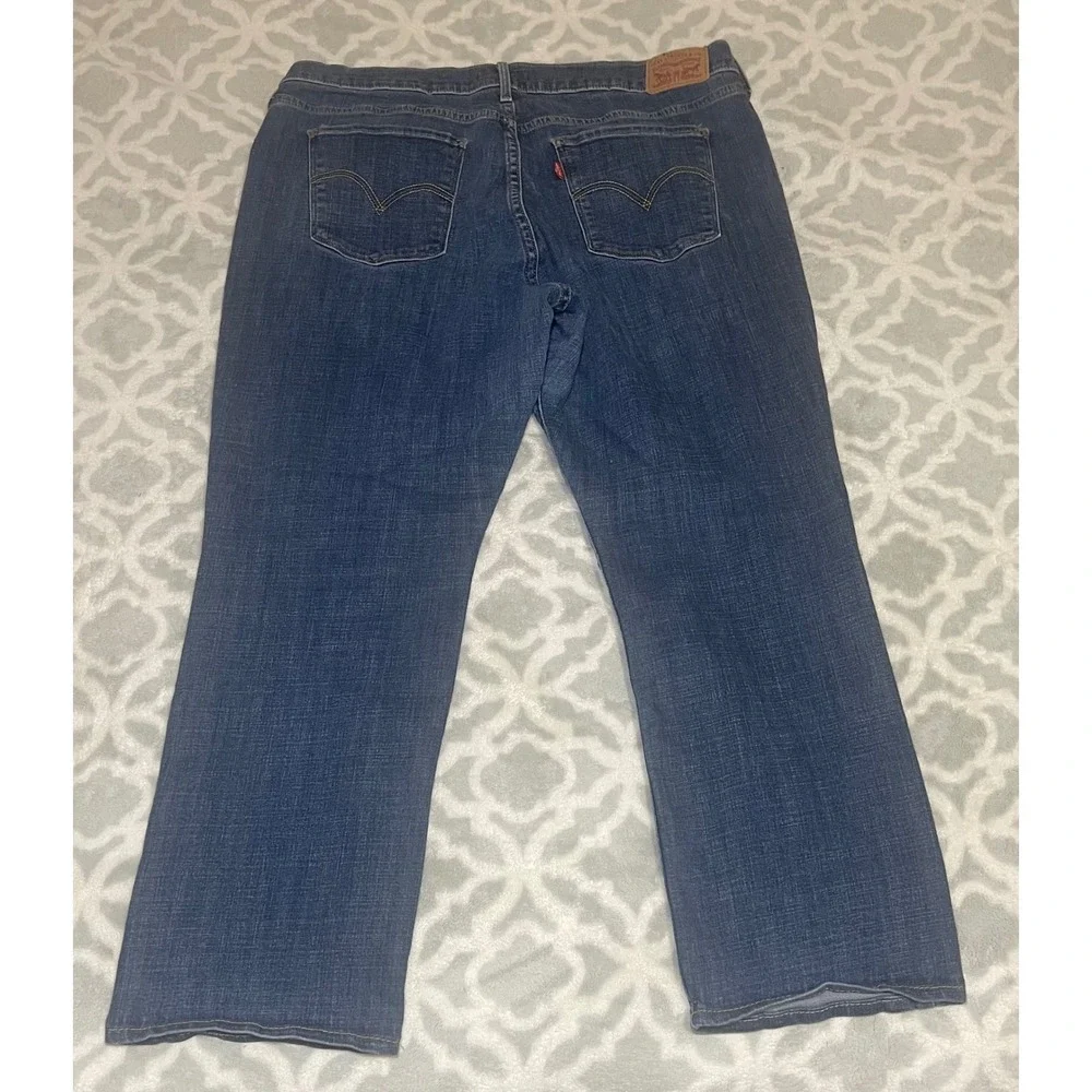 Levis Classic Straight Jeans Womens 16W Dark Wash Blue Stretch Denim Pants
